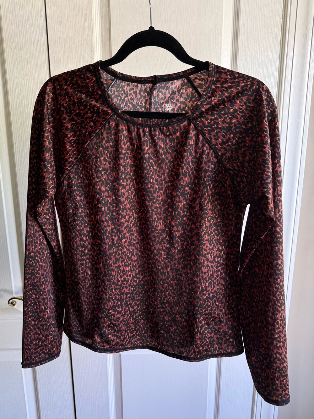 all in motion Red and Black Long-Sleeve Animal-Print Top